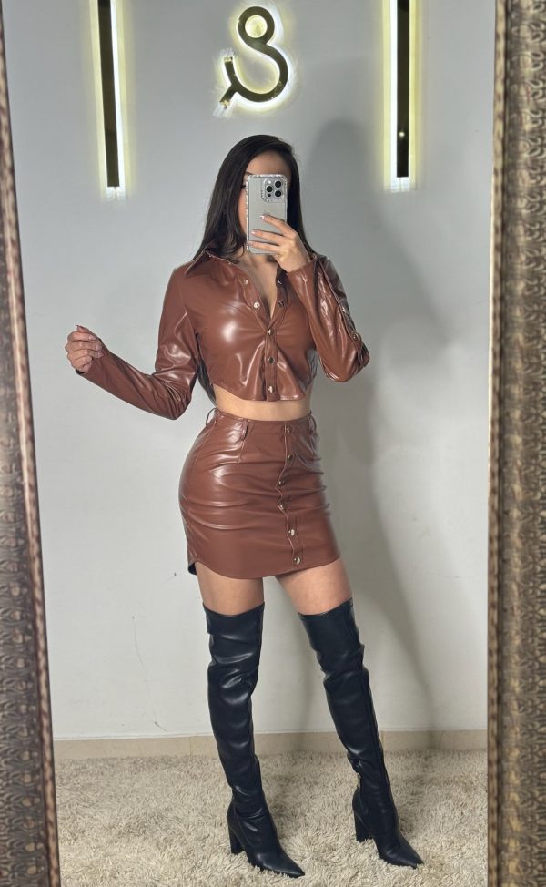 Set de falda color camel - Imagen 4