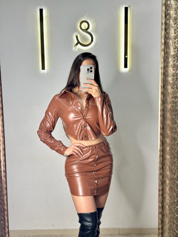 Set de falda color camel