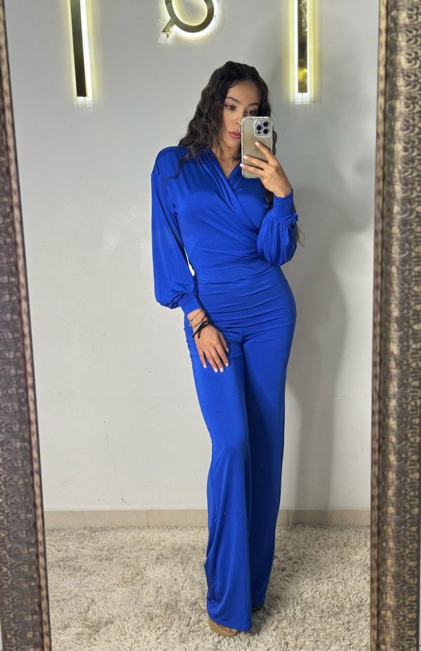 Set azul de licra acampanado - Imagen 3